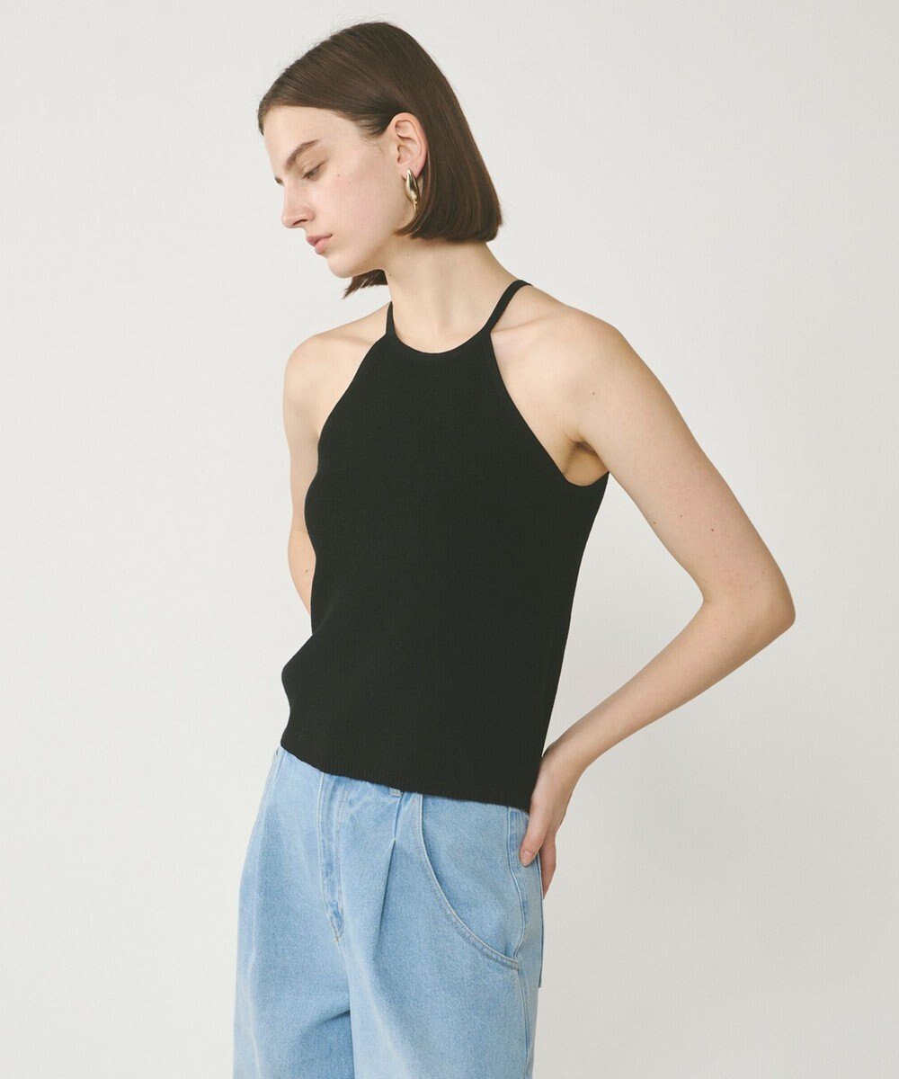 【グレース コンチネンタル/GRACE CONTINENTAL】のハイゲージ畦ニットトップ インテリア・キッズ・メンズ・レディースファッション・服の通販 founy(ファニー) 　ファッション　Fashion　レディースファッション　Fashion for Women　トップス・カットソー　Cut & Sew Tops　ニット　Knit Tops & Sweaters　おすすめ　Recommended / Our Picks　カーディガン　Cardigan, Knitwear　キャミソール　Camisole, Spaghetti Strap Top　セットアップ　Set-Up, Coordinated Outfit　セーター　Sweater, Knitwear　夏　Summer　春　Spring　S/S・春夏　SS, Spring/Summer, Warm Season　畦　Ribbed Knit　ブラック|ID: prp329100004600720 ipo3291000000033621181