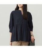 【自由区/JIYU-KU】の【洗える】シアーソフトシャンブレーペプラム ブラウス ネイビー|ID: prp329100004600752 ipo3291000000032710313
