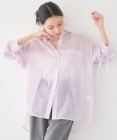 【アースミュージックアンドエコロジー/earth music&ecology】のバックドロストシアーストライプオーバーシャツ 人気、トレンドファッション・服の通販 founy(ファニー) ファッション Fashion レディースファッション Fashion for Women トップス・カットソー Cut & Sew Tops シャツ・ブラウス・オフィスカジュアル Elegant Blouses & Button-Ups 新作・新入荷 New Arrivals / New In おすすめ Recommended / Our Picks ギャザー Gathered, Ruffled シンプル Simple, Minimal ストライプ Stripe, Striped Pattern フロント Front, Front Design ヘムライン Hemline, Bottom Cut ポケット Pocket, Pocket Detail モノトーン Monotone, Black and White 夏 Summer 春 Spring S/S・春夏 SS, Spring/Summer, Warm Season 無地 Plain, Solid Color |ID:prp329100004600783