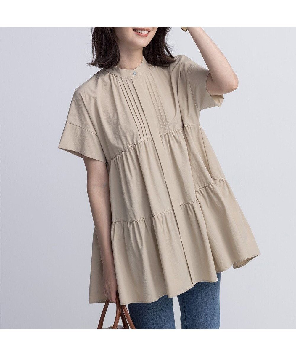 【組曲/KUMIKYOKU】のスーパーライトストレッチティアード ブラウス 人気、トレンドファッション・服の通販 founy(ファニー) ファッション Fashion レディースファッション Fashion for Women トップス・カットソー Cut & Sew Tops シャツ・ブラウス・オフィスカジュアル Elegant Blouses & Button-Ups 春 Spring ギャザー Gathered, Ruffled スタンド Stand Collar, Upright Stand ストレッチ Stretch, Stretchy Fabric セットアップ Set-Up, Coordinated Outfit デニム Denim, Jeans Material フェミニン Feminine, Girly フレア Flare, Flared 羽織 Haori, Light Jacket ワイド Wide, Wide Fit S/S・春夏 SS, Spring/Summer, Warm Season 夏 Summer other-1|ID: prp329100004600786 ipo3291000000034640252