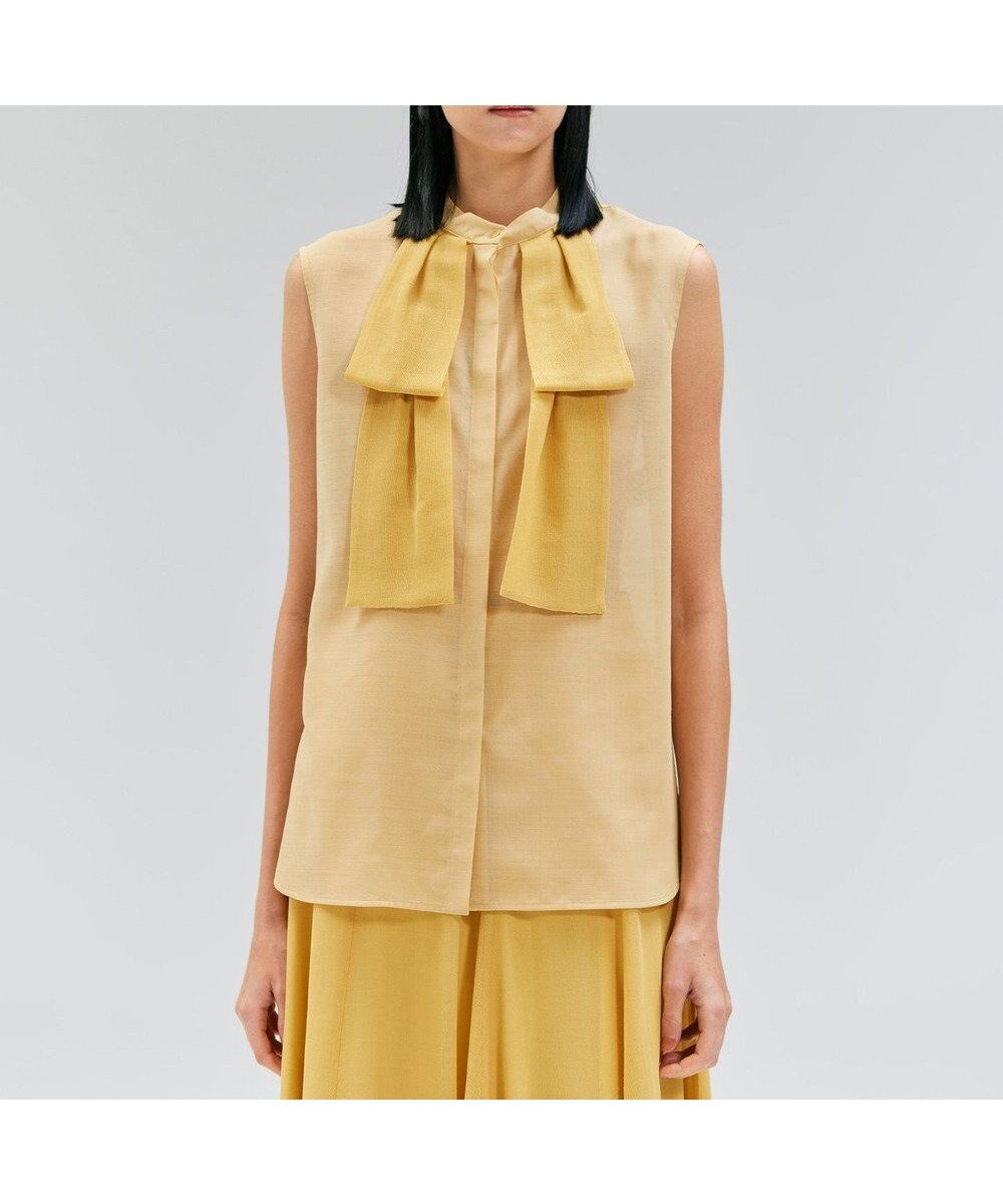 【ベイジ,/BEIGE,】の【洗える】MOYE / シアーウールビックボウタイブラウス インテリア・キッズ・メンズ・レディースファッション・服の通販 founy(ファニー) 　ファッション　Fashion　レディースファッション　Fashion for Women　トップス・カットソー　Cut & Sew Tops　シャツ・ブラウス・オフィスカジュアル　Elegant Blouses & Button-Ups　洗える　Machine Washable　カーディガン　Cardigan, Knitwear　サマー　Summer, Summer Style　ジャケット　Jacket, Outerwear　定番　Standard, Basic Item　ノースリーブ　Sleeveless, No-Sleeve　人気　Popular, Best Seller　バランス　Balance, Style Balance　ボトム　Bottoms, Lower Wear　ロング　Long, Long-Length　A/W・秋冬　Autumn/Winter　S/S・春夏　SS, Spring/Summer, Warm Season　夏　Summer　エレガント 上品　Elegant　ビジネス 仕事 通勤　Business / Work / Commuting　Mustard|ID: prp329100004600801 ipo3291000000033069070