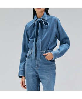 【ベイジ,/BEIGE,】 【洗える】MARKEL / ボウタイ付きシャツカラーデニムシャツ人気、トレンドファッション・服の通販 founy(ファニー) ファッション Fashion レディースファッション Fashion for Women トップス・カットソー Cut & Sew Tops シャツ・ブラウス・オフィスカジュアル Elegant Blouses & Button-Ups 洗える Machine Washable クラシック Classic, Timeless Style デニム Denim, Jeans Material トレンド Trend, Trending Now フェミニン Feminine, Girly ベーシック Basic, Essential リボン Ribbon, Bow ループ Loop, Loop Knit A/W・秋冬 Autumn/Winter S/S・春夏 SS, Spring/Summer, Warm Season 夏 Summer |ID:prp329100004600802