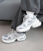 【ウィゴー/WEGO】のPUメッシュヒールダッドスニーカー シルバー|ID: prp329100004600813 ipo3291000000032710553