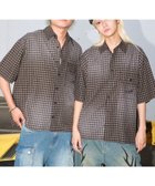 【ウィゴー/WEGO】の【ユニセックス着用ITEM】ブリーチチェックロゴシャツ(SS) ブラックチェック1|ID: prp329100004600818 ipo3291000000032710577