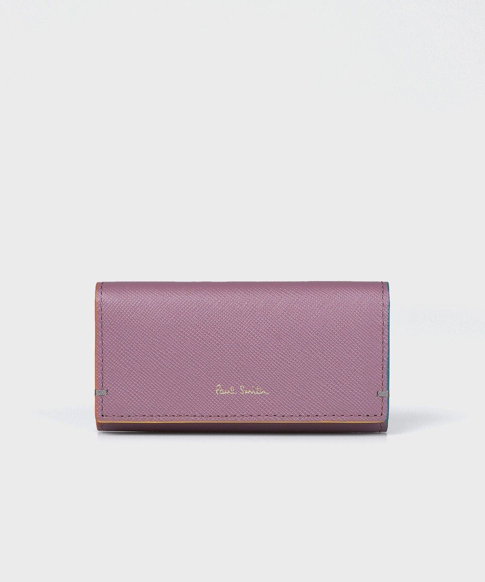 【ポール スミス/Paul Smith】のカラードエッジ キーケース インテリア・キッズ・メンズ・レディースファッション・服の通販 founy(ファニー) 　ファッション　Fashion　レディースファッション　Fashion for Women　ミニ財布・二つ折り財布　Wallets & Card Cases　アクセサリー　Fashion Accessories　カッティング　Cutting Detail　ストライプ　Stripe, Striped Pattern　テクスチャー　Texture, Textured Fabric　再入荷　Restock / Back in Stock　財布　Wallet, Purse　ライラック|ID: prp329100004600819 ipo3291000000032710579