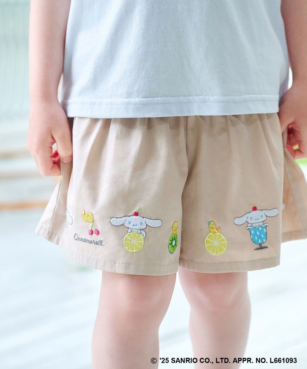 【エニィ/ANY / KIDS】の【any FAM ×サンリオキャラクターズ】裾刺繍 キュロット インテリア・キッズ・メンズ・レディースファッション・服の通販 founy(ファニー) 　ファッション　Fashion　キッズファッション　Fashion for Kids　ボトムス　Bottoms　春　Spring　キャラクター　Character, Licensed Characters　キュロット　Culottes, Wide Shorts　スパンコール　Sequins, Sequin Embellishment　スリーブ　Sleeve, Long Sleeve / Short Sleeve　ネックレス　Necklace, Pendant Necklace　ポケット　Pocket, Pocket Detail　モチーフ　Motif, Design Theme　S/S・春夏　SS, Spring/Summer, Warm Season　おすすめ　Recommended / Our Picks　夏　Summer　シナモロール×ベージュ|ID: prp329100004601699 ipo3291000000032717579