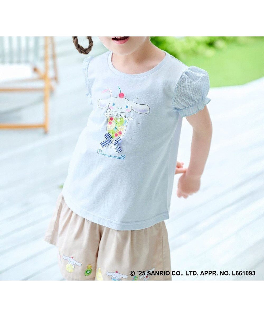 【エニファム/any FAM / KIDS】の【any FAM ×サンリオキャラクターズ】パフスリーブ Tシャツ 人気、トレンドファッション・服の通販 founy(ファニー) 　ファッション　Fashion　キッズファッション　Fashion for Kids　トップス・カットソー　Cut & Sew Tops　春　Spring　カットソー　Cut and Sewn Top　キャラクター　Character, Licensed Characters　キュロット　Culottes, Wide Shorts　サッカー　Seersucker, Summer Fabric　スパンコール　Sequins, Sequin Embellishment　スリーブ　Sleeve, Long Sleeve / Short Sleeve　ネックレス　Necklace, Pendant Necklace　人気　Popular, Best Seller　ビジュー　Bijou, Jewel-like Accent　フロント　Front, Front Design　プリント　Print, Printed Pattern　リボン　Ribbon, Bow　S/S・春夏　SS, Spring/Summer, Warm Season　新作・新入荷　New Arrivals / New In　おすすめ　Recommended / Our Picks　夏　Summer　 other-1|ID: prp329100004601700 ipo3291000000032717582
