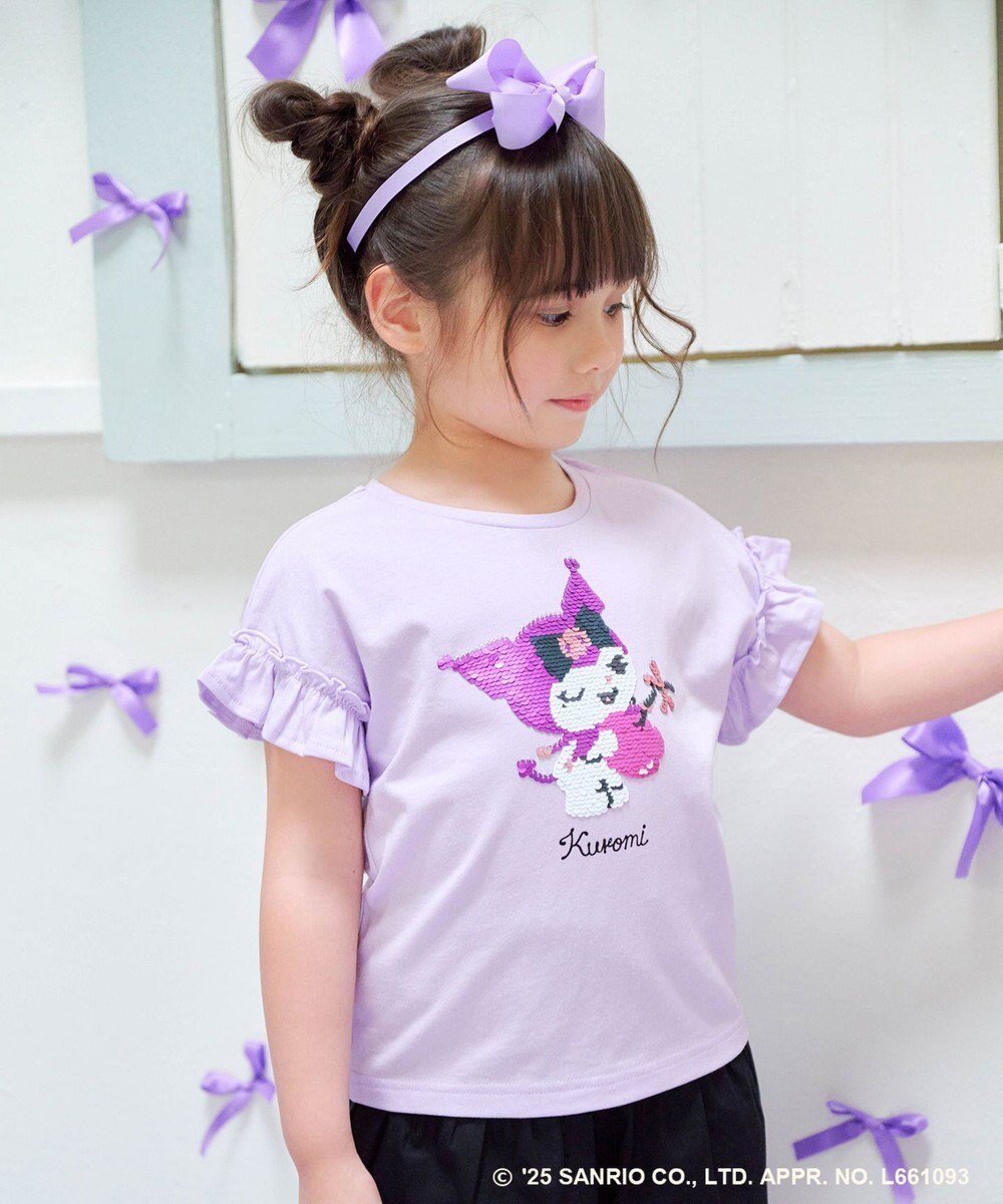 【エニファム/any FAM / KIDS】の【any FAM ×サンリオキャラクターズ】ミラクルスパンコール Tシャツ インテリア・キッズ・メンズ・レディースファッション・服の通販 founy(ファニー) 　ファッション　Fashion　キッズファッション　Fashion for Kids　トップス・カットソー　Cut & Sew Tops　春　Spring　洗える　Machine Washable　カットソー　Cut and Sewn Top　ガーリー　Girly, Feminine Style　キャラクター　Character, Licensed Characters　キュロット　Culottes, Wide Shorts　スパンコール　Sequins, Sequin Embellishment　スリーブ　Sleeve, Long Sleeve / Short Sleeve　ネックレス　Necklace, Pendant Necklace　フリル　Frill, Ruffle　S/S・春夏　SS, Spring/Summer, Warm Season　新作・新入荷　New Arrivals / New In　おすすめ　Recommended / Our Picks　夏　Summer　クロミ×ラベンダー|ID: prp329100004601702 ipo3291000000032717595