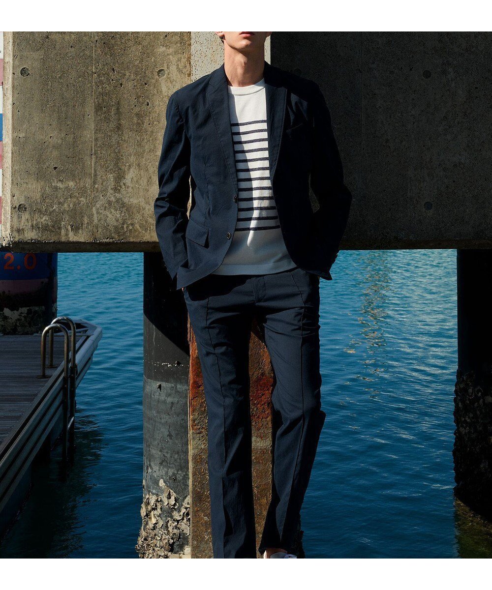 【ジョセフ アブード/JOSEPH ABBOUD / MEN】の【ウエストも伸びる!/ポケッタブル/ハイパワーストレッチ/Eco撥水】アクティブレジャーパンツ インテリア・キッズ・メンズ・レディースファッション・服の通販 founy(ファニー) 　ファッション　Fashion　メンズファッション　Fashion for Men　ボトムス　Bottoms　春　Spring　軽量　Lightweight, Ultra Light　シャーリング　Shirring, Ruched　スマート　Smart, Elegant　フィット　Fit, Slim Fit　フロント　Front, Front Design　ポケット　Pocket, Pocket Detail　S/S・春夏　SS, Spring/Summer, Warm Season　再入荷　Restock / Back in Stock　夏　Summer　旅行　Travel　ダルブルー系|ID: prp329100004601787 ipo3291000000032718182