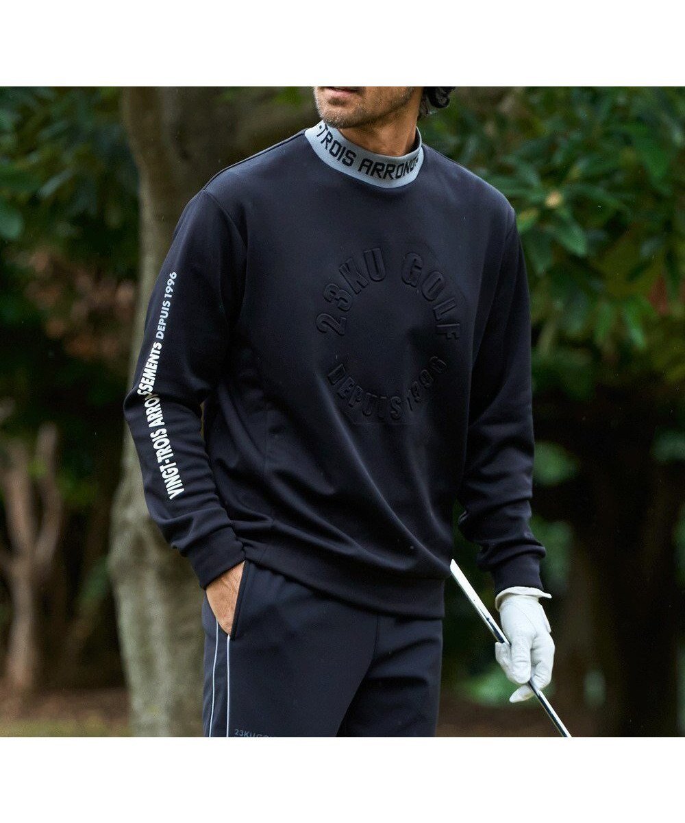 【23区 ゴルフ/23区GOLF / MEN】の【MEN】冬の暖かトップス!ストレッチ裏フリース インテリア・キッズ・メンズ・レディースファッション・服の通販 founy(ファニー) ファッション Fashion メンズファッション Fashion for Men トップス・カットソー Cut & Sew Tops シンプル Simple, Minimal スウェット / スエット Sweatshirt, Sweatwear ストレッチ Stretch, Stretchy Fabric フロント Front, Front Design プリント Print, Printed Pattern 冬 Winter / This Winter A/W・秋冬 Autumn/Winter ブラック系|ID: prp329100004601812 ipo3291000000033603704