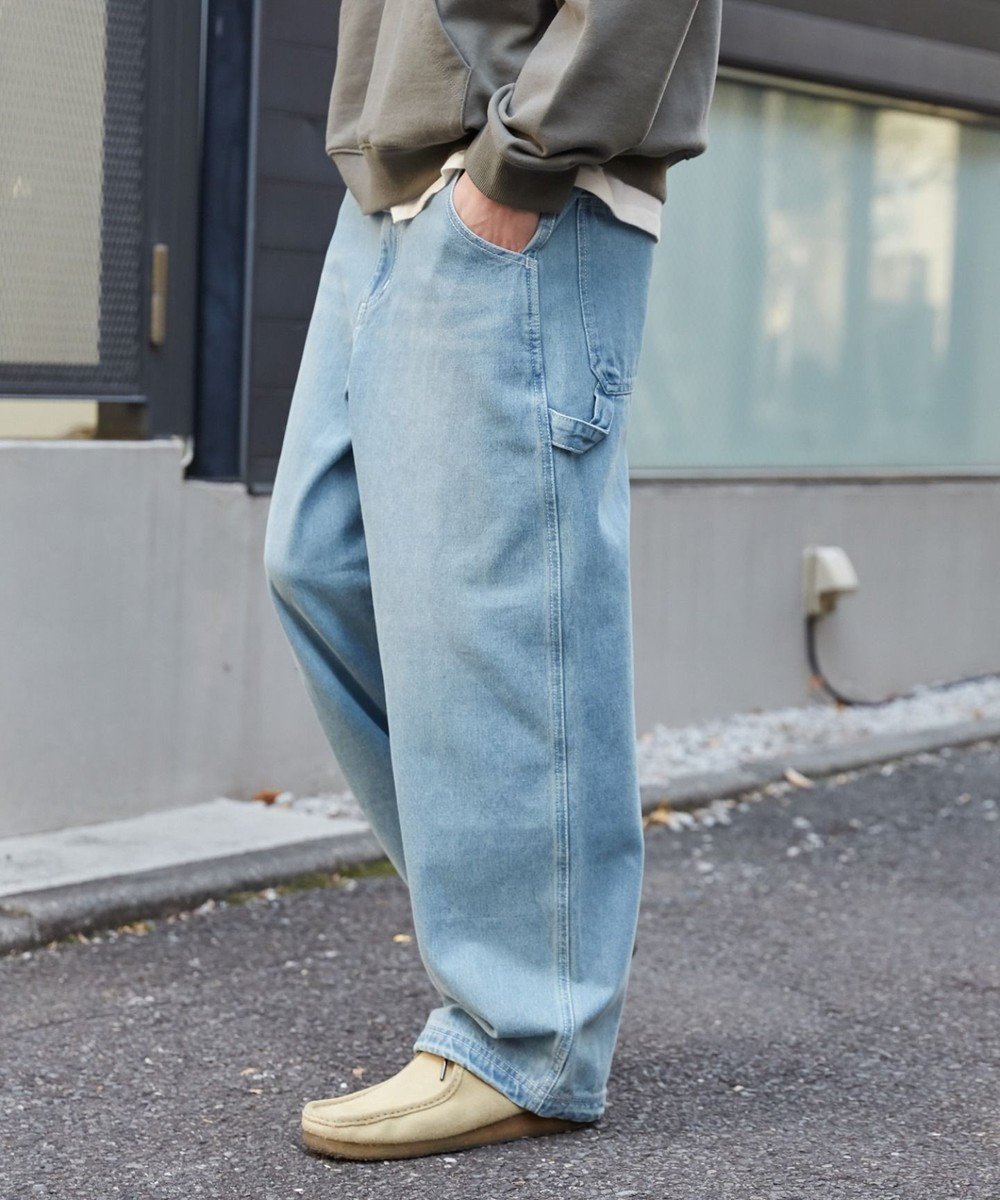 【ウィゴー/WEGO / MEN】のイージーペインターデニムパンツ 人気、トレンドファッション・服の通販 founy(ファニー) 　ファッション　Fashion　メンズファッション　Fashion for Men　ボトムス　Bottoms　デニムパンツ・ジーンズ　Denim Pants　ヴィンテージ　Vintage Style　春　Spring　シンプル　Simple, Minimal　スマホ　Smartphone, Mobile Device　セットアップ　Set-Up, Coordinated Outfit　ダウン　Down, Puffer　デニム　Denim, Jeans Material　ベーシック　Basic, Essential　無地　Plain, Solid Color　ループ　Loop, Loop Knit　ワイド　Wide, Wide Fit　S/S・春夏　SS, Spring/Summer, Warm Season　再入荷　Restock / Back in Stock　夏　Summer　 other-1|ID: prp329100004601862 ipo3291000000032718963