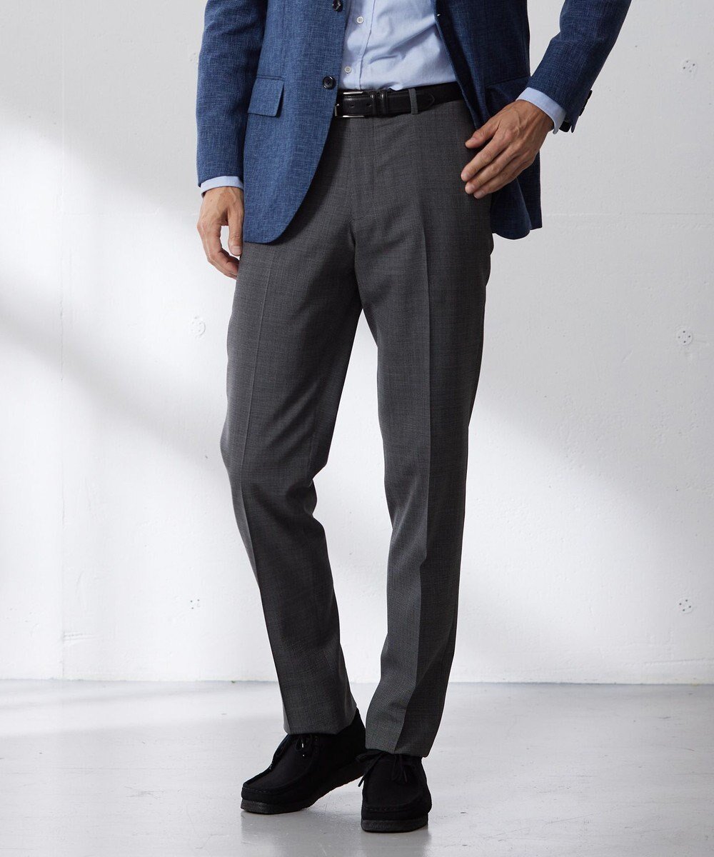 【ジェイ プレス/J.PRESS / MEN】の【J.PRESS BASIC】ペピンメリノコンフォート ラスティックハウンドトゥース スラックス インテリア・キッズ・メンズ・レディースファッション・服の通販 founy(ファニー) 　ファッション　Fashion　メンズファッション　Fashion for Men　ボトムス　Bottoms　ウォッシャブル　Machine Washable　春　Spring　ストレッチ　Stretch, Stretchy Fabric　スマート　Smart, Elegant　スラックス　Slacks, Dress Pants　スーツ　Suit, Formalwear　テーパード　Tapered, Tapered Pants　ドレス　Dress, One-Piece　定番　Standard, Basic Item　S/S・春夏　SS, Spring/Summer, Warm Season　夏　Summer　ビジネス 仕事 通勤　Business / Work / Commuting　グレー系8|ID: prp329100004601867 ipo3291000000032718993