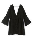 【三愛水着楽園/San-ai Resort】の楊柳×レース 羽織り F【San-ai Resort(サンアイリゾート)】 ブラック|ID: prp329100004601939 ipo3291000000032719794