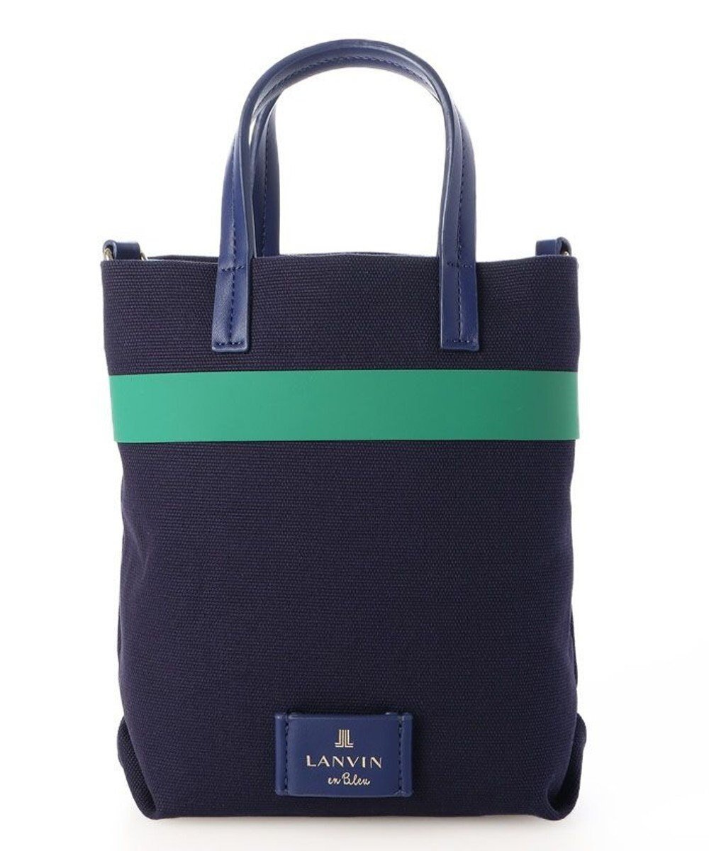 【ランバン オン ブルー/LANVIN en Bleu】のセイラー 2wayトートバッグ インテリア・キッズ・メンズ・レディースファッション・服の通販 founy(ファニー) 　ファッション　Fashion　レディースファッション　Fashion for Women　バッグ　Bags　キャンバス　Canvas, Canvas Fabric　ショルダー　Shoulder, Shoulder Strap　プリント　Print, Printed Pattern　ポーチ　Pouch, Small Case　リボン　Ribbon, Bow　ネイビー|ID: prp329100004601981 ipo3291000000032719977