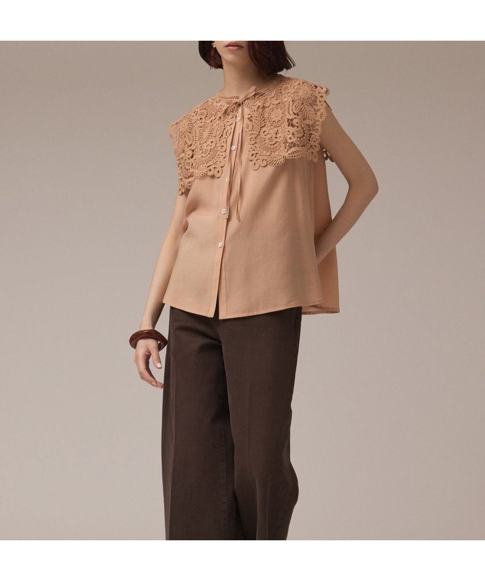 【グレース コンチネンタル/GRACE CONTINENTAL】のパターンレースカラーブラウス インテリア・キッズ・メンズ・レディースファッション・服の通販 founy(ファニー) 　ファッション　Fashion　レディースファッション　Fashion for Women　トップス・カットソー　Cut & Sew Tops　シャツ・ブラウス・オフィスカジュアル　Elegant Blouses & Button-Ups　新作・新入荷　New Arrivals / New In　ケミカル　Chemical, Chemical Wash　パターン　Pattern, Design Print　レース　Lace, Lace Fabric　夏　Summer　春　Spring　S/S・春夏　SS, Spring/Summer, Warm Season　ピンク|ID: prp329100004602139 ipo3291000000032721596