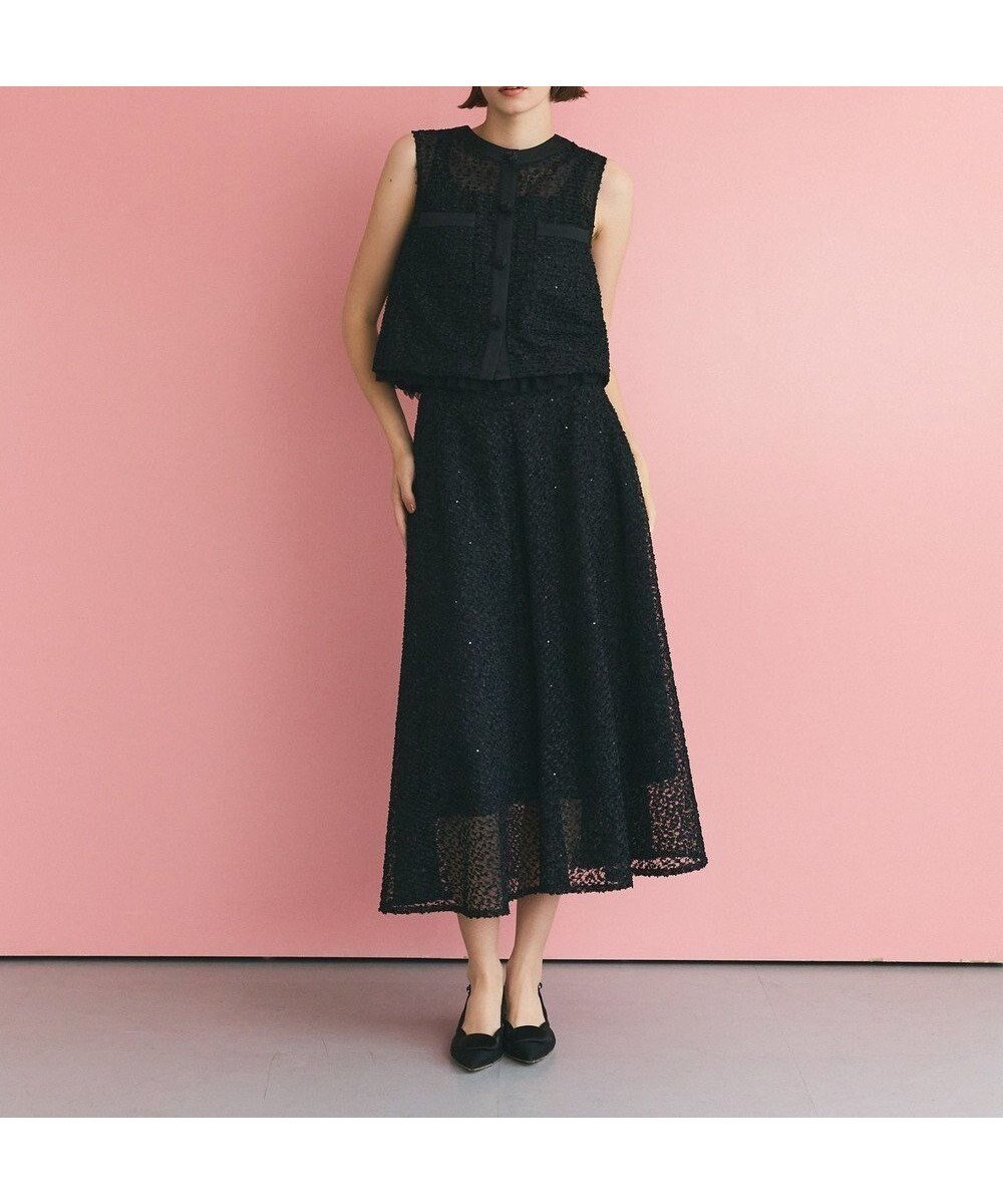 【グレース コンチネンタル/GRACE CONTINENTAL】のフェザーembドレス インテリア・キッズ・メンズ・レディースファッション・服の通販 founy(ファニー) 　ファッション　Fashion　レディースファッション　Fashion for Women　ワンピース　Dresses　フォーマル・パーティードレス・結婚式用ドレス　Elegant & Casual Dresses　新作・新入荷　New Arrivals / New In　セパレート　Separate, Two-Piece　チュール　Tulip, Tulip Motif　ドレス　Dress, One-Piece　フェザー　Feather, Feather Detail　フェザーヤーン　Feather Yarn, Fluffy Yarn　夏　Summer　春　Spring　S/S・春夏　SS, Spring/Summer, Warm Season　ブラック|ID: prp329100004602152 ipo3291000000032721655