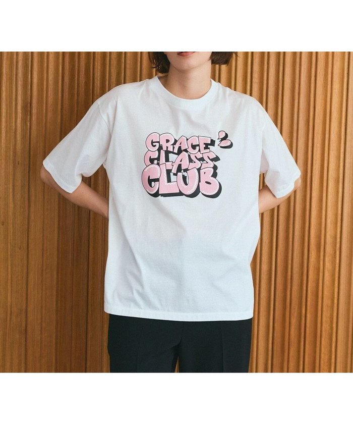 【グレース コンチネンタル/GRACE CONTINENTAL】のグラフィティプリントTシャツ インテリア・キッズ・メンズ・レディースファッション・服の通販 founy(ファニー) https://founy.com/ ファッション Fashion レディースファッション Fashion for Women トップス・カットソー Cut & Sew Tops シャツ・ブラウス・オフィスカジュアル Elegant Blouses & Button-Ups ロングTシャツ・Tシャツ Longline T-Shirts & Tees カットソー・ベーシックTシャツ Cut-and-Sewn Tops / Stretch Tees & Basics 新作・新入荷 New Arrivals / New In カットソー Cut and Sewn Top シルケット Silket, Silky Cotton 夏 Summer 春 Spring S/S・春夏 SS, Spring/Summer, Warm Season |ID: prp329100004602154 ipo3291000000032721660