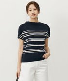 【ジェイ プレス/J.PRESS】の【WEB限定カラーあり・洗える】COTTON POLYESTER ボーダー 襟付き ニット ネイビー×グレージュ系|ID: prp329100004602172 ipo3291000000033068047