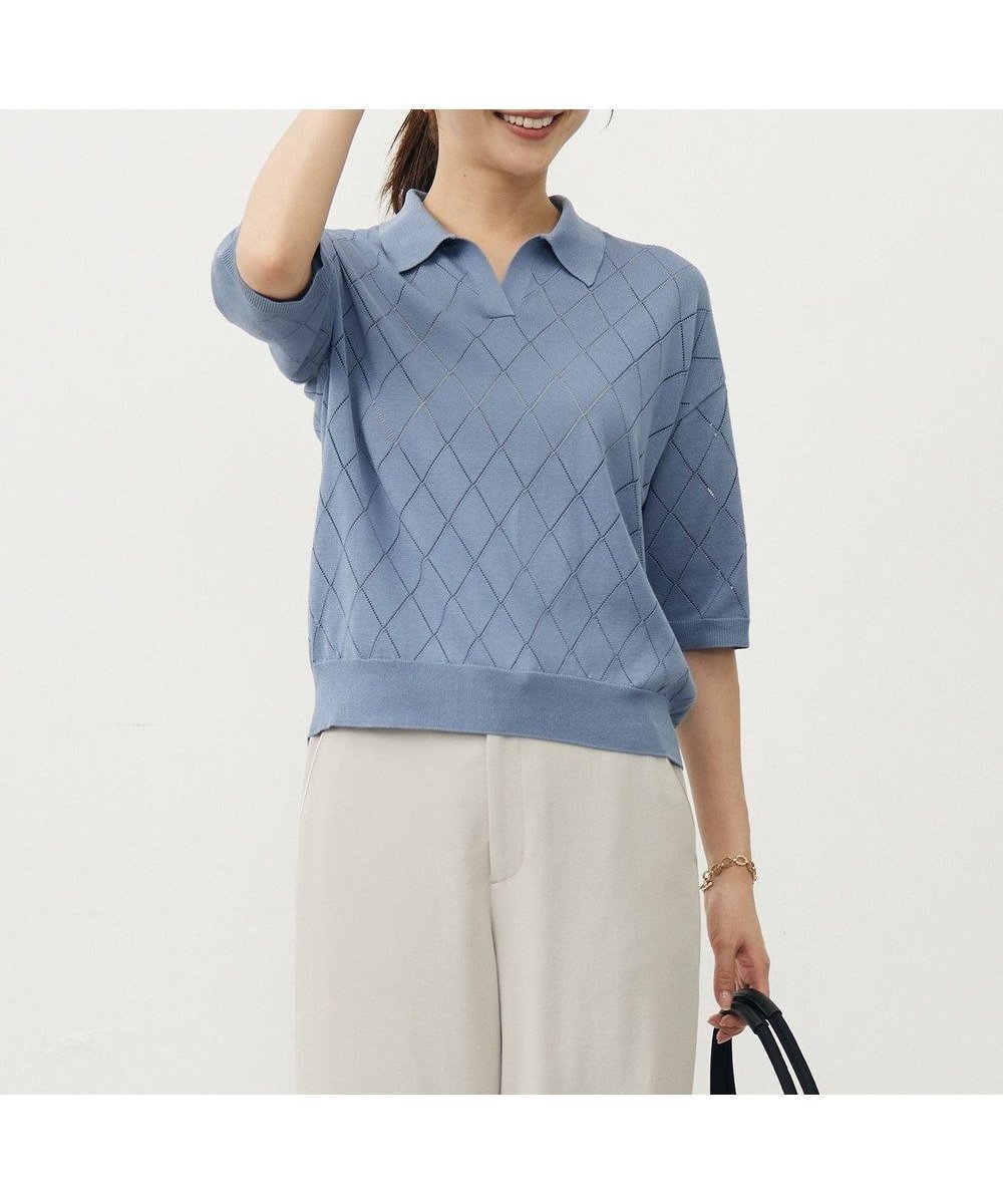 【ジェイ プレス/J.PRESS】の【洗える・抗菌防臭】COTTON POLYESTER ポロ ニット インテリア・キッズ・メンズ・レディースファッション・服の通販 founy(ファニー) 　ファッション　Fashion　レディースファッション　Fashion for Women　トップス・カットソー　Cut & Sew Tops　ニット　Knit Tops & Sweaters　インド　Indian Textile　春　Spring　洗える　Machine Washable　抗菌　Antibacterial, Bacteria-Resistant　セーター　Sweater, Knitwear　トレンド　Trend, Trending Now　S/S・春夏　SS, Spring/Summer, Warm Season　夏　Summer　ソフトブルー系|ID: prp329100004602174 ipo3291000000033068055