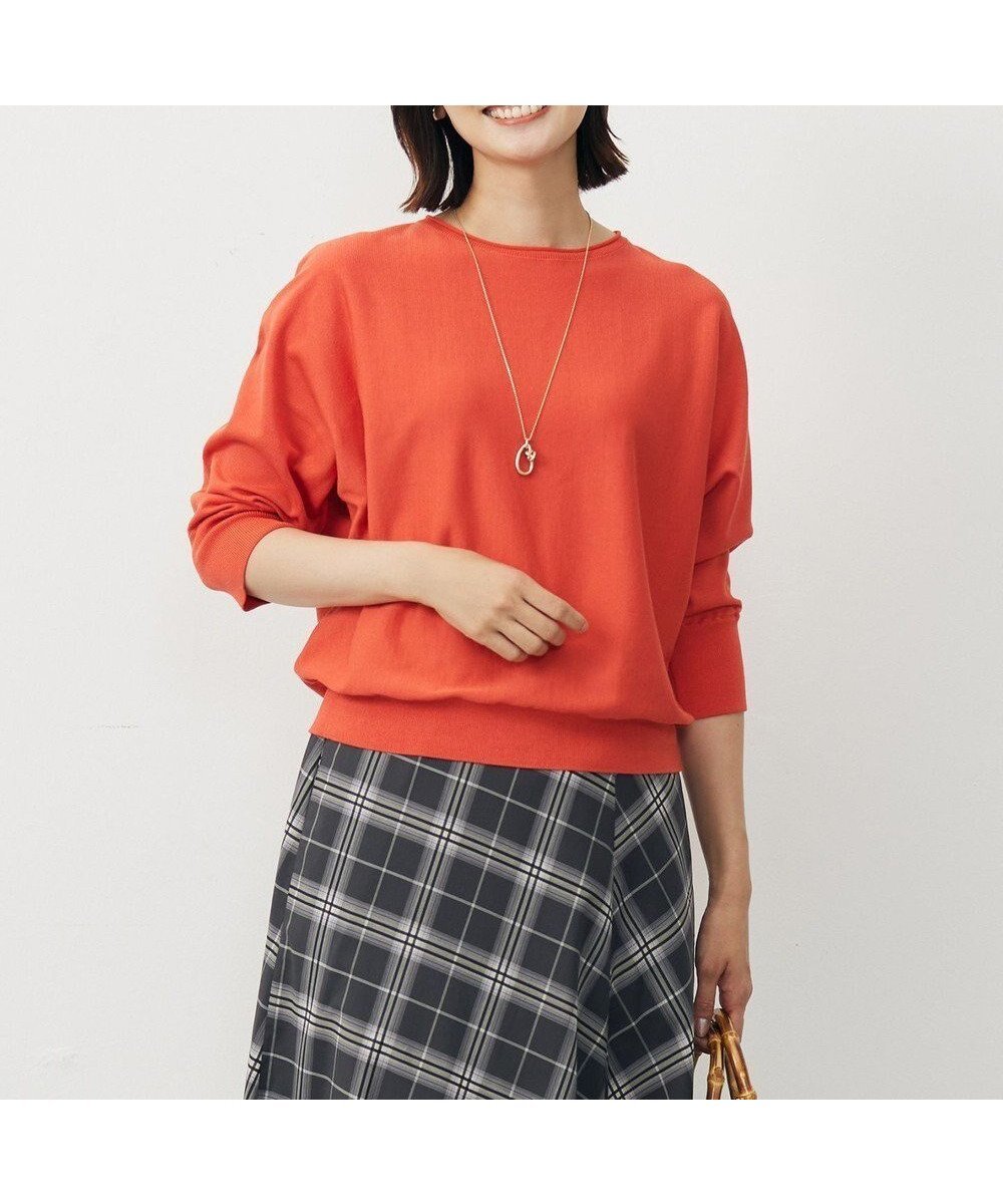 【ジェイ プレス/J.PRESS】の【WEB限定カラーあり・洗える】COTTON POLYESTER ドルマンスリーブ ニット インテリア・キッズ・メンズ・レディースファッション・服の通販 founy(ファニー) 　ファッション　Fashion　レディースファッション　Fashion for Women　トップス・カットソー　Cut & Sew Tops　ニット　Knit Tops & Sweaters　インド　Indian Textile　オレンジ　Orange　春　Spring　洗える　Machine Washable　シンプル　Simple, Minimal　セーター　Sweater, Knitwear　バランス　Balance, Style Balance　フレア　Flare, Flared　ローズ　Rose, Rose Motif　ワイド　Wide, Wide Fit　S/S・春夏　SS, Spring/Summer, Warm Season　新作・新入荷　New Arrivals / New In　夏　Summer　【WEB限定カラー】オレンジ系|ID: prp329100004602175 ipo3291000000032721813