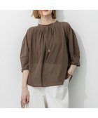 【23区/NIJYUSANKU】の【先行予約/洗える】クリアトリコットジャージー ギャザーフォルム カットソー カーキ系|ID: prp329100004602187 ipo3291000000032721887