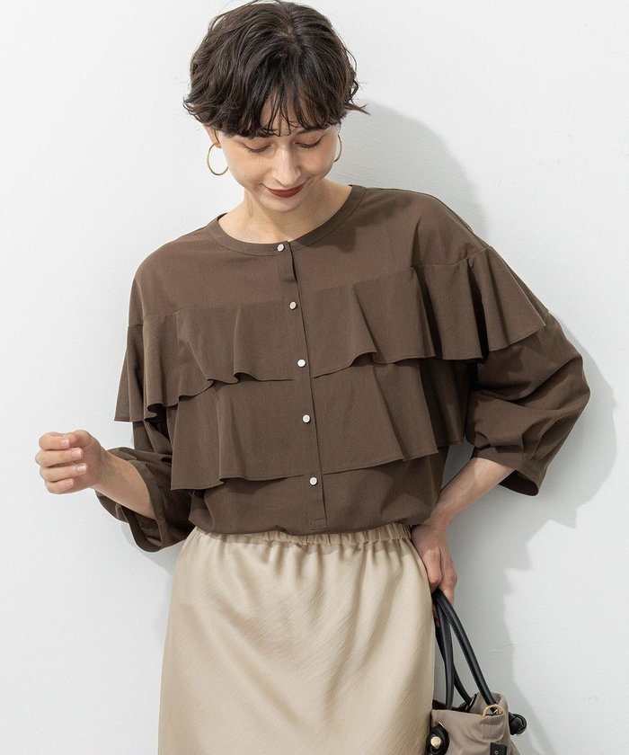 【23区/NIJYUSANKU】の【先行予約/洗える】クリアトリコットジャージー フリルデザイン カットソー インテリア・キッズ・メンズ・レディースファッション・服の通販 founy(ファニー) https://founy.com/ ファッション Fashion レディースファッション Fashion for Women トップス・カットソー Cut & Sew Tops シャツ・ブラウス・オフィスカジュアル Elegant Blouses & Button-Ups ロングTシャツ・Tシャツ Longline T-Shirts & Tees カットソー・ベーシックTシャツ Cut-and-Sewn Tops / Stretch Tees & Basics エレガント 上品 Elegant 春 Spring 洗える Machine Washable カットソー Cut and Sewn Top ギャザー Gathered, Ruffled ドッキング Docking, Mixed Material フォルム Silhouette, Form フリル Frill, Ruffle S/S・春夏 SS, Spring/Summer, Warm Season 新作・新入荷 New Arrivals / New In 夏 Summer 2025年 2025 2025-2026秋冬・A/W Autumn/Winter 2025–26 AW25–26 |ID: prp329100004602190 ipo3291000000032721902