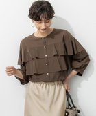 【23区/NIJYUSANKU】の【Oggi9月号掲載/洗える】クリアトリコットジャージー フリルデザイン カットソー カーキ系|ID: prp329100004602190 ipo3291000000035545072