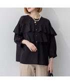 【23区/NIJYUSANKU】の【Oggi9月号掲載/洗える】クリアトリコットジャージー フリルデザイン カットソー ブラック系|ID: prp329100004602190 ipo3291000000035545075