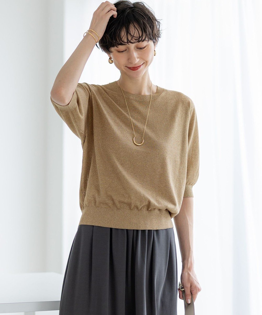 【23区/NIJYUSANKU】の【先行予約/洗える】オータムメタリック ラメ ニットT 人気、トレンドファッション・服の通販 founy(ファニー) 　ファッション　Fashion　レディースファッション　Fashion for Women　トップス・カットソー　Cut & Sew Tops　ニット　Knit Tops & Sweaters　洗える　Machine Washable　シルバー　Silver, Metallic Silver　スリーブ　Sleeve, Long Sleeve / Short Sleeve　セーター　Sweater, Knitwear　デニム　Denim, Jeans Material　ハーフ　Half, Half-Length　リラックス　Relax, Relaxed Fit　A/W・秋冬　Autumn/Winter　新作・新入荷　New Arrivals / New In　夏　Summer　エレガント 上品　Elegant　2025年　2025　2025-2026秋冬・A/W　Autumn/Winter 2025–26 AW25–26　 other-1|ID: prp329100004602194 ipo3291000000032721958