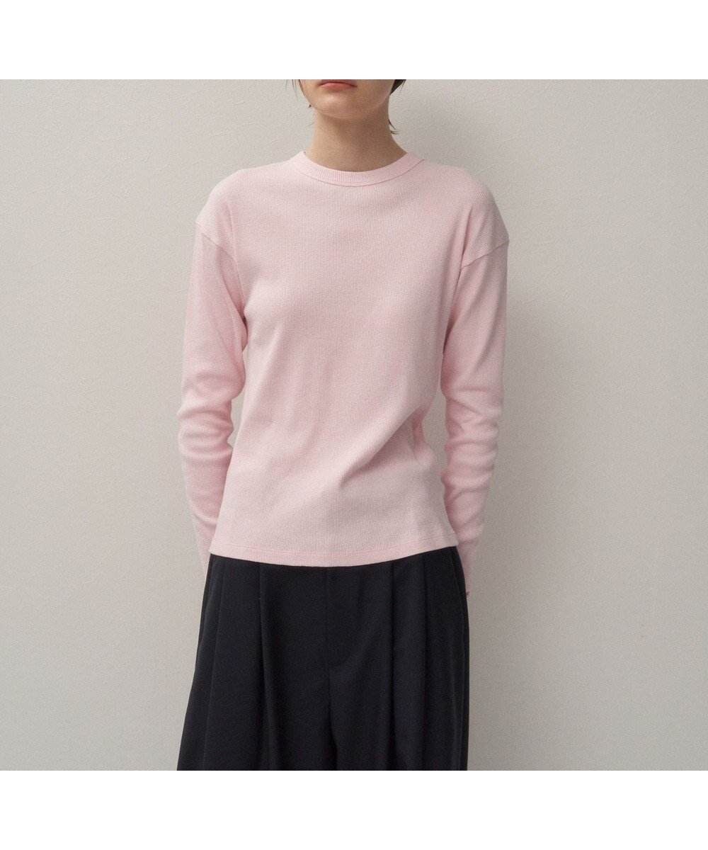 【エイトン/ATON】のRECYCLE SUVIN RIB ロングスリーブTシャツ インテリア・キッズ・メンズ・レディースファッション・服の通販 founy(ファニー) 　ファッション　Fashion　レディースファッション　Fashion for Women　トップス・カットソー　Cut & Sew Tops　シャツ・ブラウス・オフィスカジュアル　Elegant Blouses & Button-Ups　ロングTシャツ・Tシャツ　Longline T-Shirts & Tees　カットソー・ベーシックTシャツ　Cut-and-Sewn Tops / Stretch Tees & Basics　新作・新入荷　New Arrivals / New In　インド　Indian Textile　インナー　Innerwear　カットソー　Cut and Sewn Top　スリーブ　Sleeve, Long Sleeve / Short Sleeve　フィット　Fit, Slim Fit　ボトム　Bottoms, Lower Wear　レギュラー　Regular, Standard Fit　ロング　Long, Long-Length　夏　Summer　S/S・春夏　SS, Spring/Summer, Warm Season　A/W・秋冬　Autumn/Winter　長袖　Long Sleeve, Full Sleeve　PINK|ID: prp329100004602212 ipo3291000000032722132