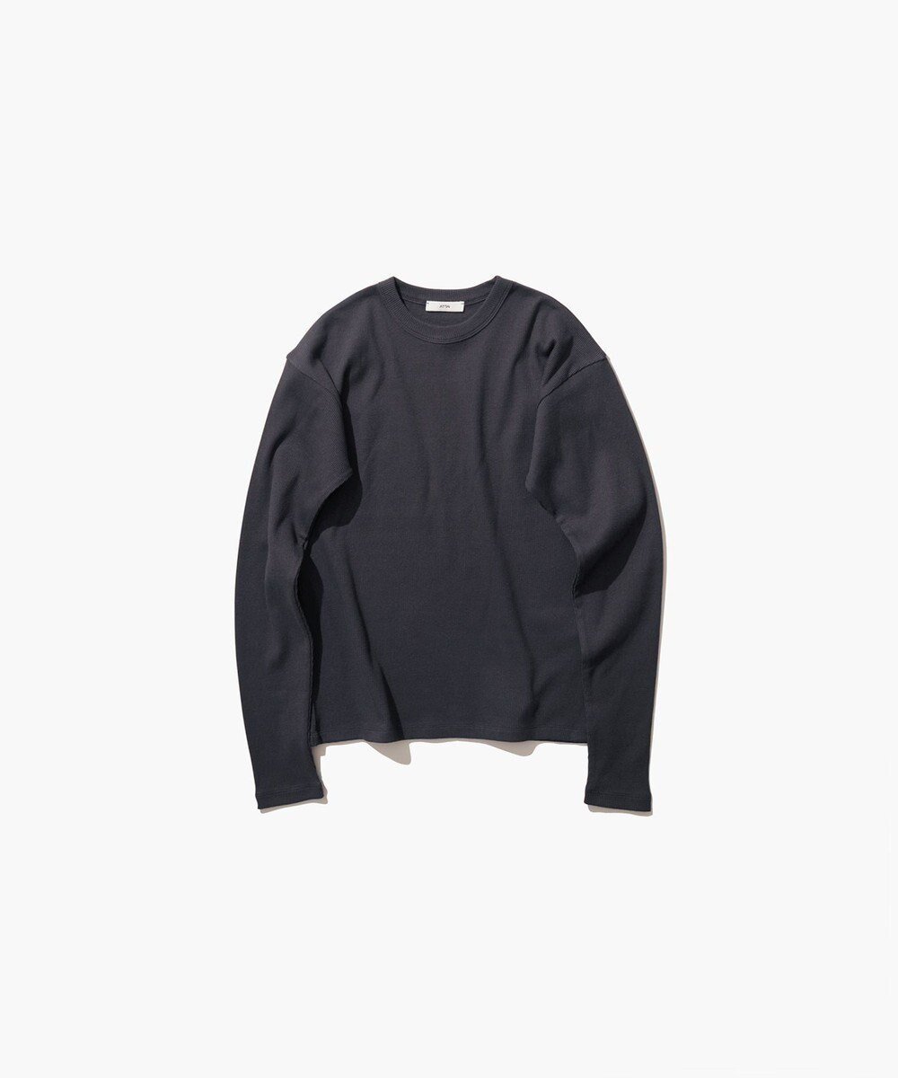 【エイトン/ATON】のRECYCLE SUVIN RIB ロングスリーブTシャツ インテリア・キッズ・メンズ・レディースファッション・服の通販 founy(ファニー) 　ファッション　Fashion　レディースファッション　Fashion for Women　トップス・カットソー　Cut & Sew Tops　シャツ・ブラウス・オフィスカジュアル　Elegant Blouses & Button-Ups　ロングTシャツ・Tシャツ　Longline T-Shirts & Tees　カットソー・ベーシックTシャツ　Cut-and-Sewn Tops / Stretch Tees & Basics　新作・新入荷　New Arrivals / New In　インド　Indian Textile　インナー　Innerwear　カットソー　Cut and Sewn Top　スリーブ　Sleeve, Long Sleeve / Short Sleeve　フィット　Fit, Slim Fit　ボトム　Bottoms, Lower Wear　レギュラー　Regular, Standard Fit　ロング　Long, Long-Length　夏　Summer　S/S・春夏　SS, Spring/Summer, Warm Season　A/W・秋冬　Autumn/Winter　長袖　Long Sleeve, Full Sleeve　CHARCOAL GRAY|ID: prp329100004602212 ipo3291000000032722134