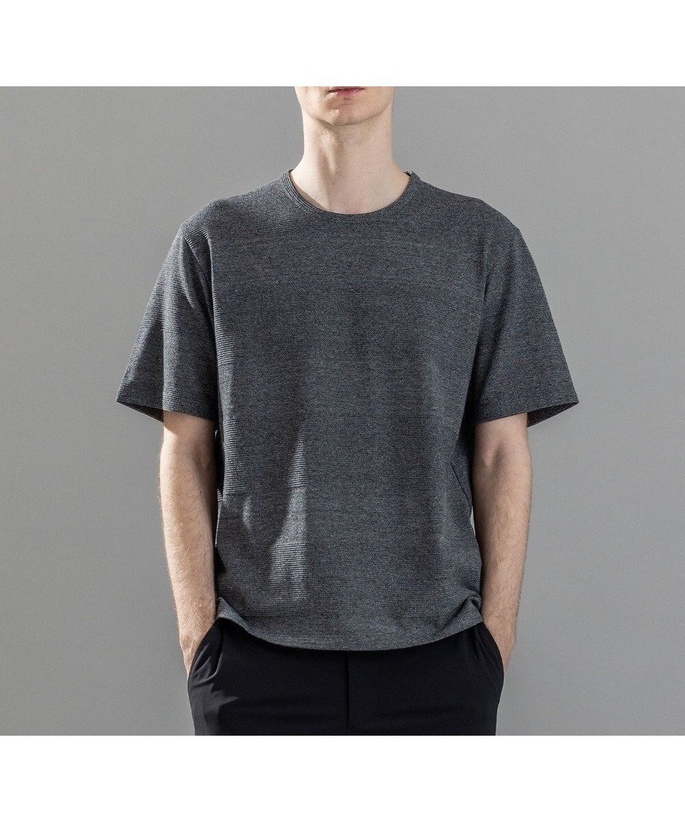 【ジョゼフ オム/JOSEPH HOMME / MEN】の新素材【清涼感/ストレッチ】リンクスメランジジャージー クルーネックカットソー インテリア・キッズ・メンズ・レディースファッション・服の通販 founy(ファニー) 　ファッション　Fashion　メンズファッション　Fashion for Men　トップス・カットソー　Cut & Sew Tops　メンズシャツ　Shirts　インナー　Innerwear　カットソー　Cut and Sewn Top　ストレッチ　Stretch, Stretchy Fabric　ベーシック　Basic, Essential　ボーダー　Border, Stripe　再入荷　Restock / Back in Stock　半袖　Short Sleeve, Half Sleeve　夏　Summer　A/W・秋冬　Autumn/Winter　ライトグレー系|ID: prp329100004602880 ipo3291000000032733073