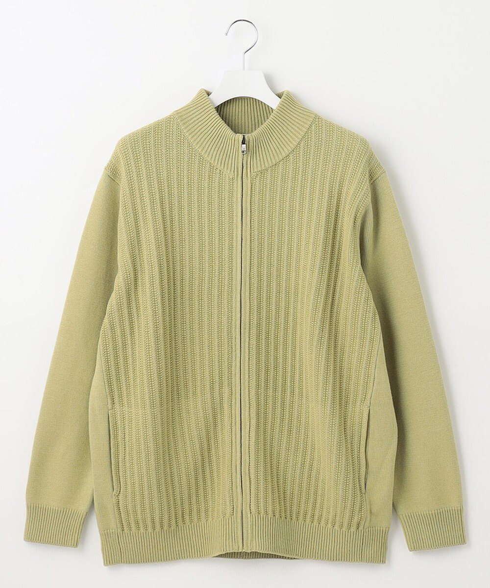 【ジョセフ アブード/JOSEPH ABBOUD / MEN】の【イージーケア】コットンバルキーニットブルゾン インテリア・キッズ・メンズ・レディースファッション・服の通販 founy(ファニー) 　ファッション　Fashion　メンズファッション　Fashion for Men　アウター　Men's Coats Outerwear　ブルゾンジャケット / カジュアルアウター　Bomber Jackets & Blousons　アクリル　Acrylic Material　春　Spring　秋　Autumn　ジャケット　Jacket, Outerwear　ブルゾン　Blouson, Bomber Jacket　羽織　Haori, Light Jacket　A/W・秋冬　Autumn/Winter　黄緑系|ID: prp329100004602881 ipo3291000000032733085