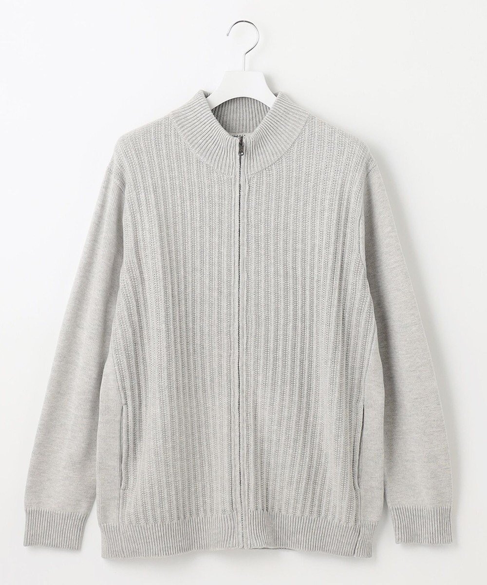 【ジョセフ アブード/JOSEPH ABBOUD / MEN】の【イージーケア】コットンバルキーニットブルゾン インテリア・キッズ・メンズ・レディースファッション・服の通販 founy(ファニー) 　ファッション　Fashion　メンズファッション　Fashion for Men　アウター　Men's Coats Outerwear　ブルゾンジャケット / カジュアルアウター　Bomber Jackets & Blousons　アクリル　Acrylic Material　春　Spring　秋　Autumn　ジャケット　Jacket, Outerwear　ブルゾン　Blouson, Bomber Jacket　羽織　Haori, Light Jacket　A/W・秋冬　Autumn/Winter　ライトグレー系|ID: prp329100004602881 ipo3291000000032733086