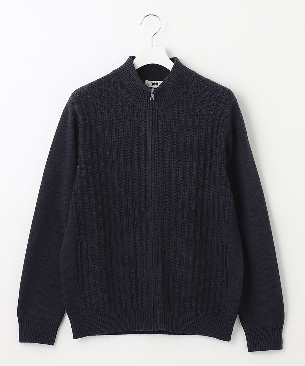 【ジョセフ アブード/JOSEPH ABBOUD / MEN】の【イージーケア】コットンバルキーニットブルゾン インテリア・キッズ・メンズ・レディースファッション・服の通販 founy(ファニー) 　ファッション　Fashion　メンズファッション　Fashion for Men　アウター　Men's Coats Outerwear　ブルゾンジャケット / カジュアルアウター　Bomber Jackets & Blousons　アクリル　Acrylic Material　春　Spring　秋　Autumn　ジャケット　Jacket, Outerwear　ブルゾン　Blouson, Bomber Jacket　羽織　Haori, Light Jacket　A/W・秋冬　Autumn/Winter　ネイビー系|ID: prp329100004602881 ipo3291000000032733087