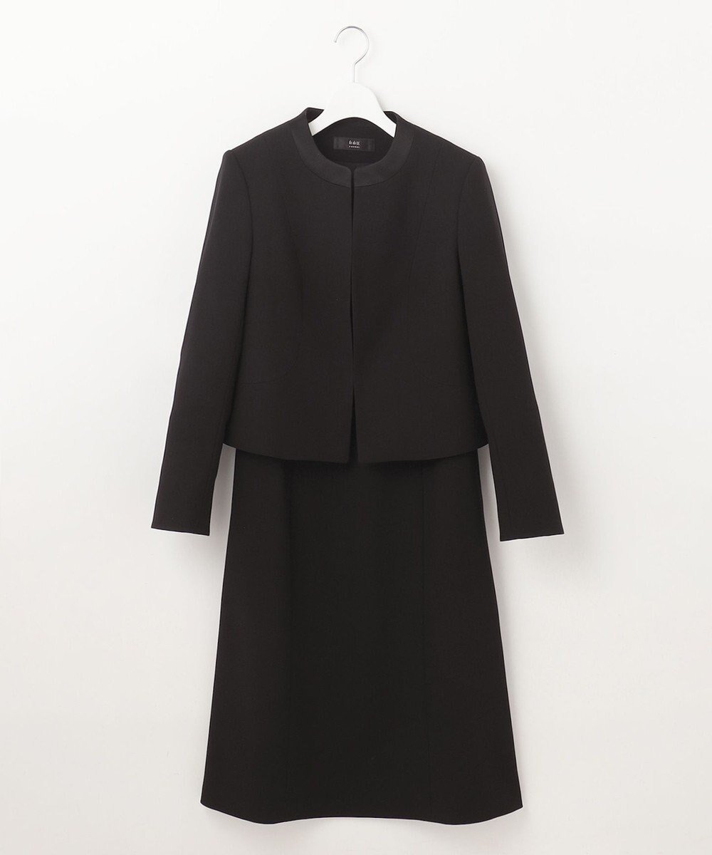 【自由区 FORMAL/JIYU-KU FORMAL】の【ウォッシャブル対応】ウォッシャブルドビーアンサンブル インテリア・キッズ・メンズ・レディースファッション・服の通販 founy(ファニー) 　ファッション　Fashion　レディースファッション　Fashion for Women　トップス・カットソー　Cut & Sew Tops　アンサンブルニット　Knit Ensembles & Twin Sets　スーツ　Business Suits & Workwear　スーツセット・2点セット・レディーススーツ　Suit Sets / 2-Piece Suits / Office Suit Sets　アンサンブル　Ensemble Set　ウォッシャブル　Machine Washable　サテン　Satin, Glossy Fabric　ジャケット　Jacket, Outerwear　スーツ　Suit, Formalwear　セットアップ　Set-Up, Coordinated Outfit　ポケット　Pocket, Pocket Detail　エレガント 上品　Elegant　夏　Summer　S/S・春夏　SS, Spring/Summer, Warm Season　A/W・秋冬　Autumn/Winter　ブラック系|ID: prp329100004602886 ipo3291000000032733123