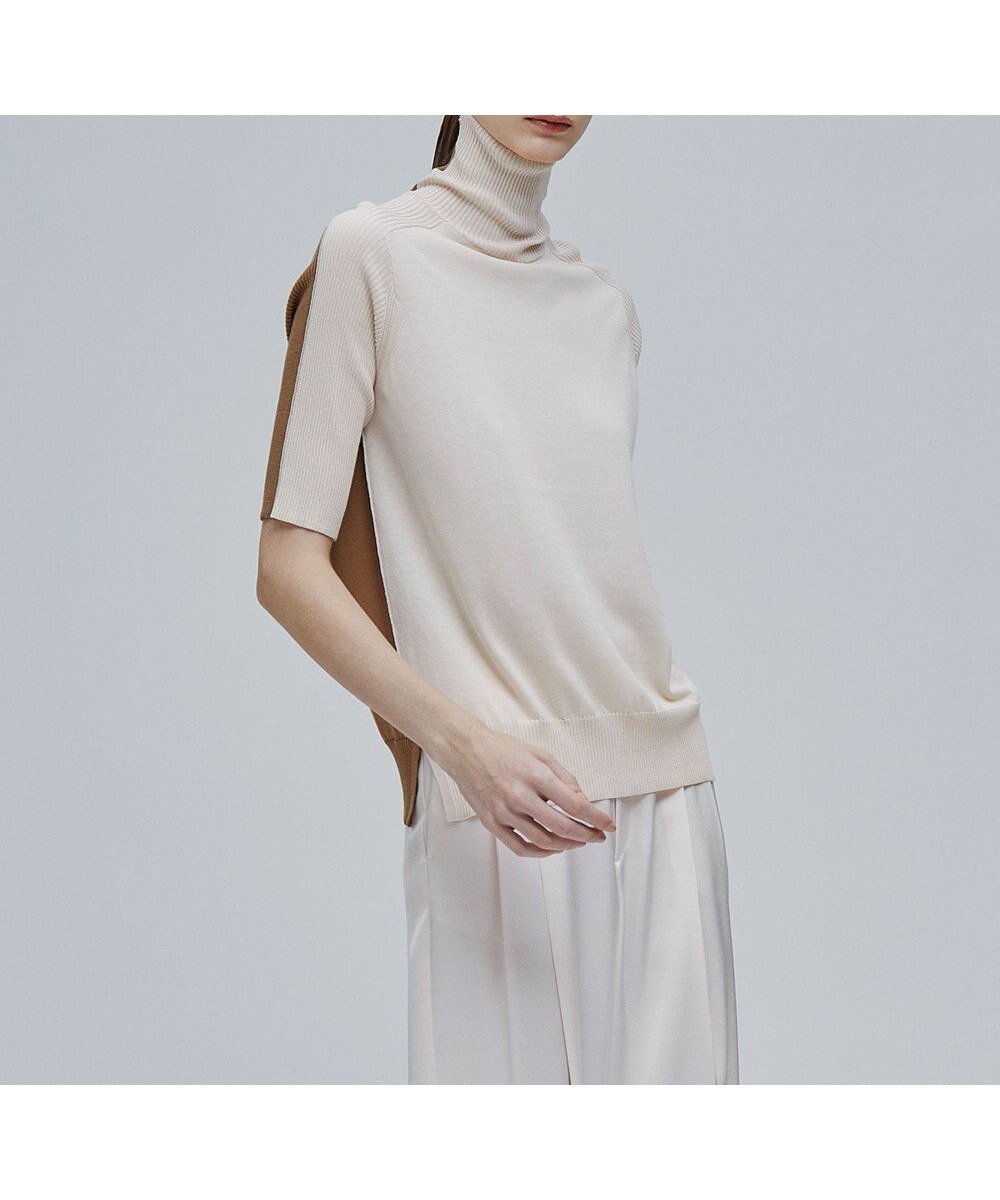 【ベイジ,/BEIGE,】のJULIE / 半袖ニット インテリア・キッズ・メンズ・レディースファッション・服の通販 founy(ファニー) 　ファッション　Fashion　レディースファッション　Fashion for Women　トップス・カットソー　Cut & Sew Tops　ニット　Knit Tops & Sweaters　おすすめ　Recommended / Our Picks　アンサンブル　Ensemble Set　インナー　Innerwear　カーディガン　Cardigan, Knitwear　シルク　Silk, 100% Silk　ジャケット　Jacket, Outerwear　スリット　Slit, Slit Detail　セーター　Sweater, Knitwear　タートル　Turtleneck, Turtle Collar　タートルネック　Turtleneck, High Neck　ロング　Long, Long-Length　ビジネス 仕事 通勤　Business / Work / Commuting　半袖　Short Sleeve, Half Sleeve　夏　Summer　S/S・春夏　SS, Spring/Summer, Warm Season　A/W・秋冬　Autumn/Winter　Nude x Camel|ID: prp329100004602899 ipo3291000000032733362