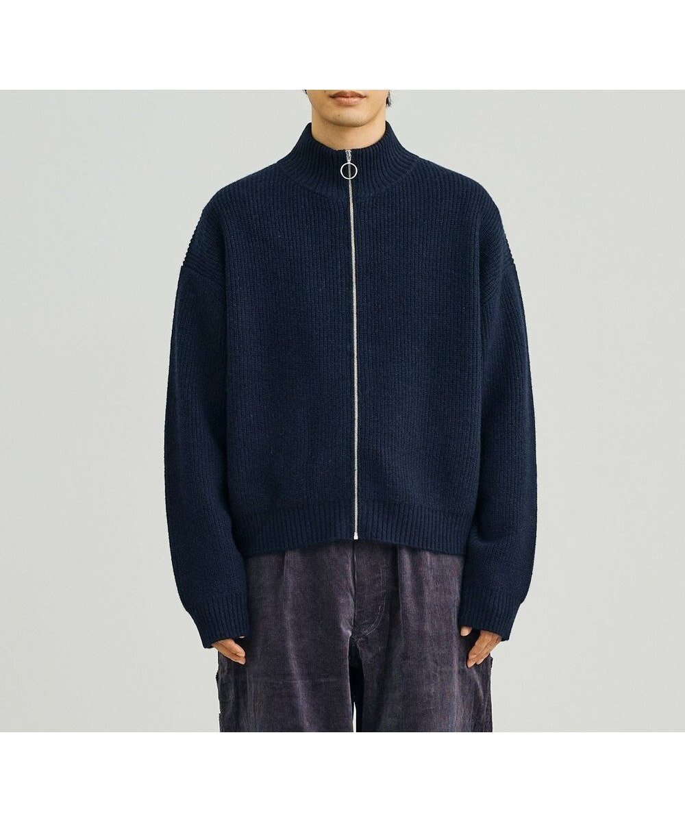 【ジェイプレスヨークストリート/J.PRESS YORK STREET】の【UNISEX】ウールカシミヤ ジップアップニット インテリア・キッズ・メンズ・レディースファッション・服の通販 founy(ファニー) 　ファッション　Fashion　レディースファッション　Fashion for Women　トップス・カットソー　Cut & Sew Tops　ニット　Knit Tops & Sweaters　ユニセックス　Unisex, Genderless　カーディガン　Cardigan, Knitwear　ショート　Short, Short Length　シンプル　Simple, Minimal　スタイリッシュ　Stylish, Fashionable　セーター　Sweater, Knitwear　フィット　Fit, Slim Fit　ボトム　Bottoms, Lower Wear　リラックス　Relax, Relaxed Fit　ワイド　Wide, Wide Fit　A/W・秋冬　Autumn/Winter　ネイビー系|ID: prp329100004602908 ipo3291000000032733562