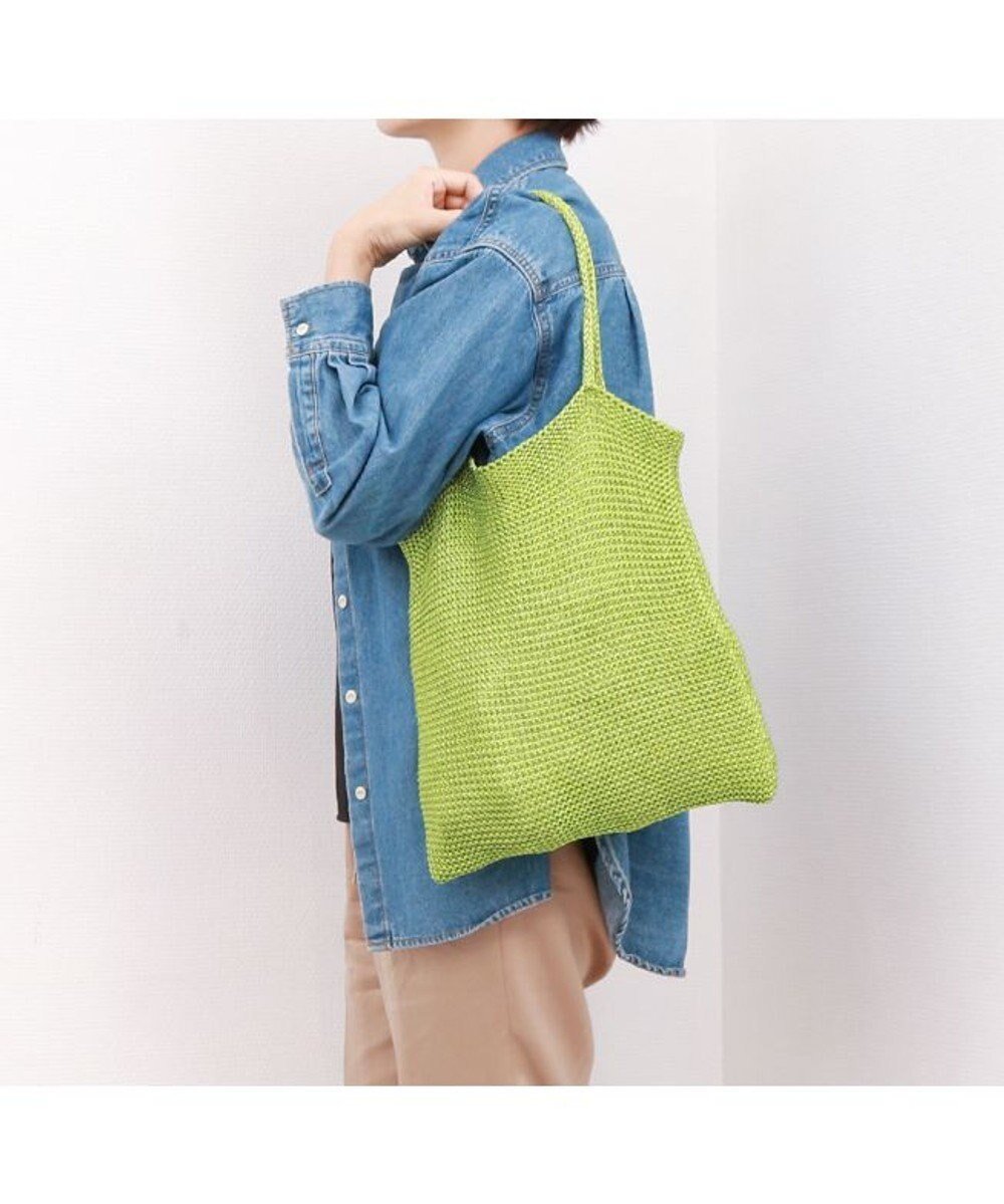 【アンビリオン/UNBILLION】のカシュカシュ cachecache / ラメ糸編みトートバッグ インテリア・キッズ・メンズ・レディースファッション・服の通販 founy(ファニー) 　ファッション　Fashion　レディースファッション　Fashion for Women　バッグ　Bags　カラフル　Colorful Design　財布　Wallet, Purse　トラベル　Travel, Travel Gear　トレンド　Trend, Trending Now　ハンド　Hand, Handmade　ポケット　Pocket, Pocket Detail　ミックス　Mix, Mixed Style　モチーフ　Motif, Design Theme　リラックス　Relax, Relaxed Fit　再入荷　Restock / Back in Stock　おすすめ　Recommended / Our Picks　旅行　Travel　エレガント 上品　Elegant　グリーン|ID: prp329100004602948 ipo3291000000033219988