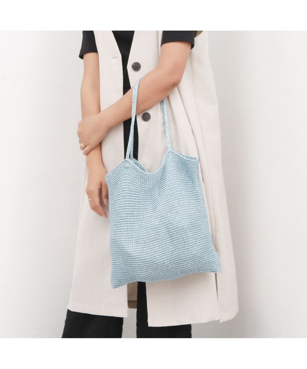 【アンビリオン/UNBILLION】のカシュカシュ cachecache / ラメ糸編みトートバッグ インテリア・キッズ・メンズ・レディースファッション・服の通販 founy(ファニー) 　ファッション　Fashion　レディースファッション　Fashion for Women　バッグ　Bags　カラフル　Colorful Design　財布　Wallet, Purse　トラベル　Travel, Travel Gear　トレンド　Trend, Trending Now　ハンド　Hand, Handmade　ポケット　Pocket, Pocket Detail　ミックス　Mix, Mixed Style　モチーフ　Motif, Design Theme　リラックス　Relax, Relaxed Fit　再入荷　Restock / Back in Stock　おすすめ　Recommended / Our Picks　旅行　Travel　エレガント 上品　Elegant　ブルー|ID: prp329100004602948 ipo3291000000033683028
