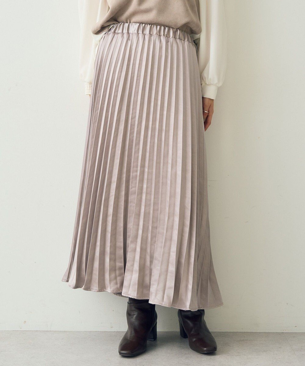 【イェッカ ヴェッカ/YECCA VECCA】のサテンプリーツスカート インテリア・キッズ・メンズ・レディースファッション・服の通販 founy(ファニー) 　ファッション　Fashion　レディースファッション　Fashion for Women　スカート　Skirts　プリーツスカート / 上品フェミニンスタイル　Pleated Skirts　おすすめ　Recommended / Our Picks　サテン　Satin, Glossy Fabric　スニーカー　Sneakers, Trainers　プリーツ　Pleats, Pleated　ポケット　Pocket, Pocket Detail　A/W・秋冬　Autumn/Winter　Light Gray|ID: prp329100004602950 ipo3291000000032983191