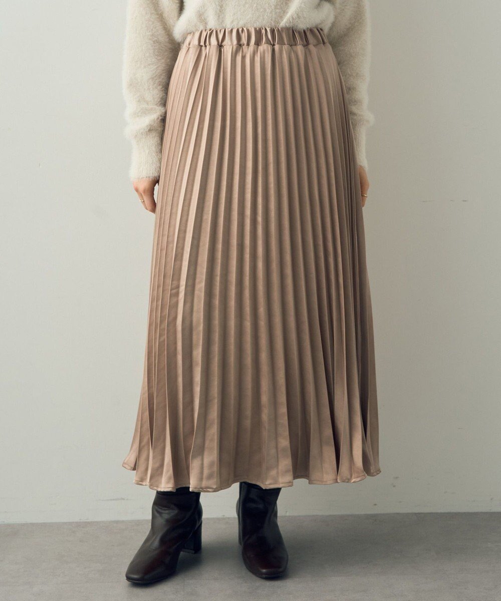 【イェッカ ヴェッカ/YECCA VECCA】のサテンプリーツスカート インテリア・キッズ・メンズ・レディースファッション・服の通販 founy(ファニー) 　ファッション　Fashion　レディースファッション　Fashion for Women　スカート　Skirts　プリーツスカート / 上品フェミニンスタイル　Pleated Skirts　おすすめ　Recommended / Our Picks　サテン　Satin, Glossy Fabric　スニーカー　Sneakers, Trainers　プリーツ　Pleats, Pleated　ポケット　Pocket, Pocket Detail　A/W・秋冬　Autumn/Winter　Beige|ID: prp329100004602950 ipo3291000000032983193
