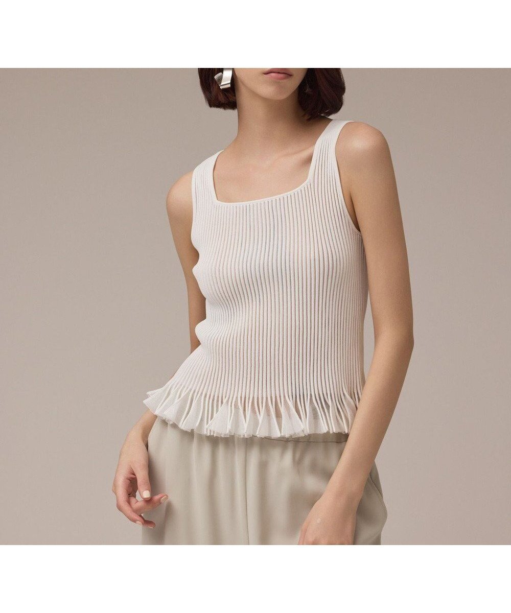 【グレース コンチネンタル/GRACE CONTINENTAL】のシアーフリルニットトップ 人気、トレンドファッション・服の通販 founy(ファニー) 　ファッション　Fashion　レディースファッション　Fashion for Women　トップス・カットソー　Cut & Sew Tops　ニット　Knit Tops & Sweaters　新作・新入荷　New Arrivals / New In　シアー　Sheer, See-Through　夏　Summer　春　Spring　S/S・春夏　SS, Spring/Summer, Warm Season　 other-1|ID: prp329100004602997 ipo3291000000032734826