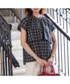 【エニィ スィス/any SiS】の【洗える】バンドカラーレイヤード ブラウス ネイビーチェック|ID: prp329100004603004 ipo3291000000033271749