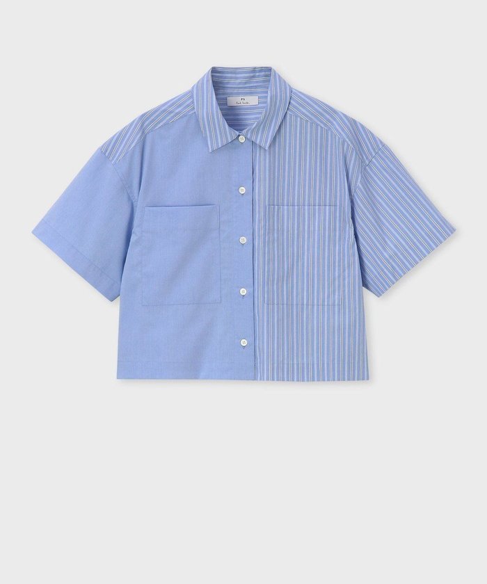 【ポール スミス/Paul Smith】の【洗える】ストライプ ミックス 半袖シャツ インテリア・キッズ・メンズ・レディースファッション・服の通販 founy(ファニー) https://founy.com/ ファッション Fashion レディースファッション Fashion for Women トップス・カットソー Cut & Sew Tops シャツ・ブラウス・オフィスカジュアル Elegant Blouses & Button-Ups 新作・新入荷 New Arrivals / New In シャンブレー Chambray, Denim-Like Fabric ストライプ Stripe, Striped Pattern デニム Denim, Jeans Material パッチ Patch, Appliqué ボックス Boxy, Box Shape ポケット Pocket, Pocket Detail マニッシュ Mannish, Boyish ミックス Mix, Mixed Style ワイド Wide, Wide Fit 半袖 Short Sleeve, Half Sleeve 夏 Summer S/S・春夏 SS, Spring/Summer, Warm Season 洗える Machine Washable A/W・秋冬 Autumn/Winter |ID: prp329100004603005 ipo3291000000032734897