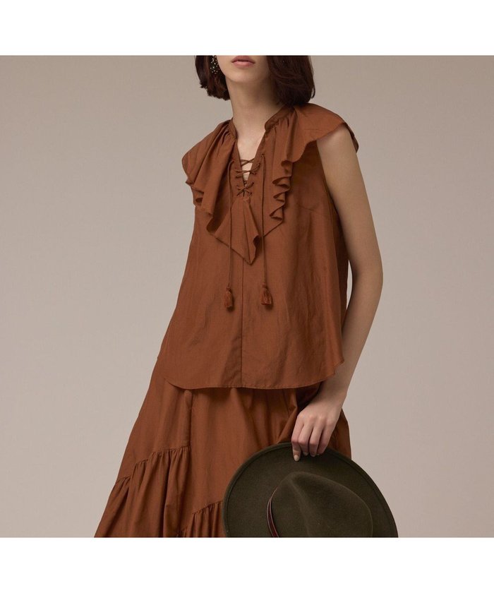 【グレース コンチネンタル/GRACE CONTINENTAL】のコットンシルクカフタントップ インテリア・キッズ・メンズ・レディースファッション・服の通販 founy(ファニー) https://founy.com/ ファッション Fashion レディースファッション Fashion for Women トップス・カットソー Cut & Sew Tops シャツ・ブラウス・オフィスカジュアル Elegant Blouses & Button-Ups 新作・新入荷 New Arrivals / New In シルク Silk, 100% Silk フリル Frill, Ruffle 夏 Summer 春 Spring S/S・春夏 SS, Spring/Summer, Warm Season |ID: prp329100004603009 ipo3291000000032734925