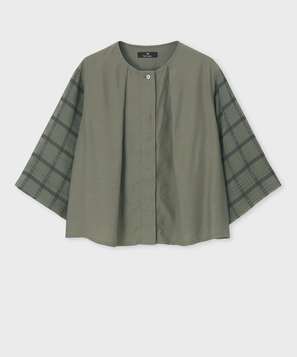 【ポール スミス/Paul Smith】のシアー チェック ブラウス インテリア・キッズ・メンズ・レディースファッション・服の通販 founy(ファニー) 　ファッション　Fashion　レディースファッション　Fashion for Women　トップス・カットソー　Cut & Sew Tops　シャツ・ブラウス・オフィスカジュアル　Elegant Blouses & Button-Ups　新作・新入荷　New Arrivals / New In　おすすめ　Recommended / Our Picks　シアー　Sheer, See-Through　スリーブ　Sleeve, Long Sleeve / Short Sleeve　チェック　Check, Plaid, Tartan　フェミニン　Feminine, Girly　エレガント 上品　Elegant　夏　Summer　春　Spring　S/S・春夏　SS, Spring/Summer, Warm Season　カーキ|ID: prp329100004603017 ipo3291000000032735003