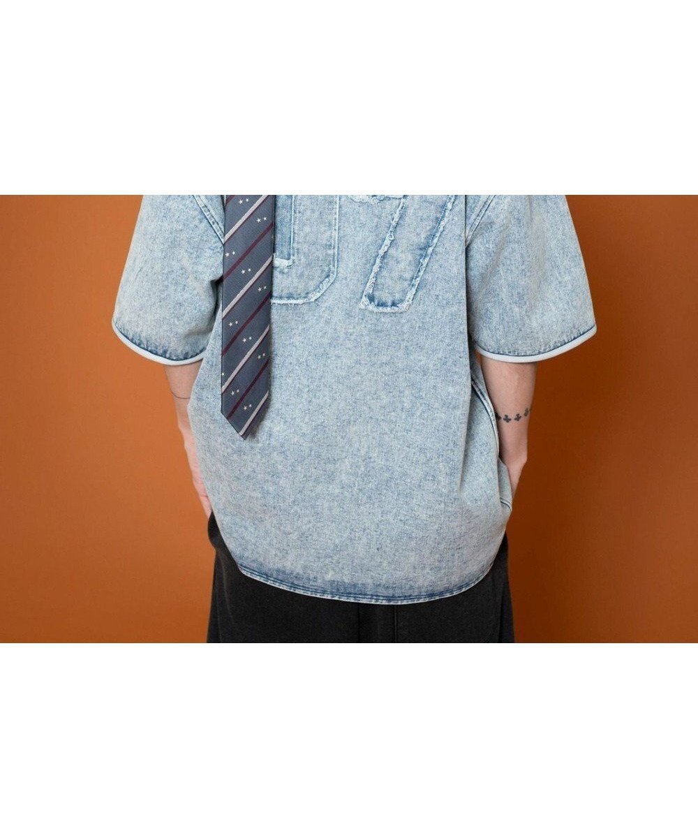 【ウィゴー/WEGO】の【ユニセックス着用ITEM】ベースボールデニムグラフィックシャツ(SS) 人気、トレンドファッション・服の通販 founy(ファニー) 　ファッション　Fashion　レディースファッション　Fashion for Women　トップス・カットソー　Cut & Sew Tops　シャツ・ブラウス・オフィスカジュアル　Elegant Blouses & Button-Ups　ヴィンテージ　Vintage Style　春　Spring　カーゴパンツ　Cargo Pants, Utility Pants　グラフィック　Graphic, Graphic Design　スポーツ　Sports, Activewear　スマホ　Smartphone, Mobile Device　ダメージ　Distressed, Destroyed　デニム　Denim, Jeans Material　トレンド　Trend, Trending Now　ハーフ　Half, Half-Length　フロント　Front, Front Design　半袖　Short Sleeve, Half Sleeve　レース　Lace, Lace Fabric　S/S・春夏　SS, Spring/Summer, Warm Season　新作・新入荷　New Arrivals / New In　おすすめ　Recommended / Our Picks　夏　Summer　 other-1|ID: prp329100004603028 ipo3291000000032735105
