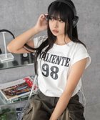 【ウィゴー/WEGO】のグラフィックノースリーブサイドドロストショートT ホワイト|ID: prp329100004603061 ipo3291000000032735412