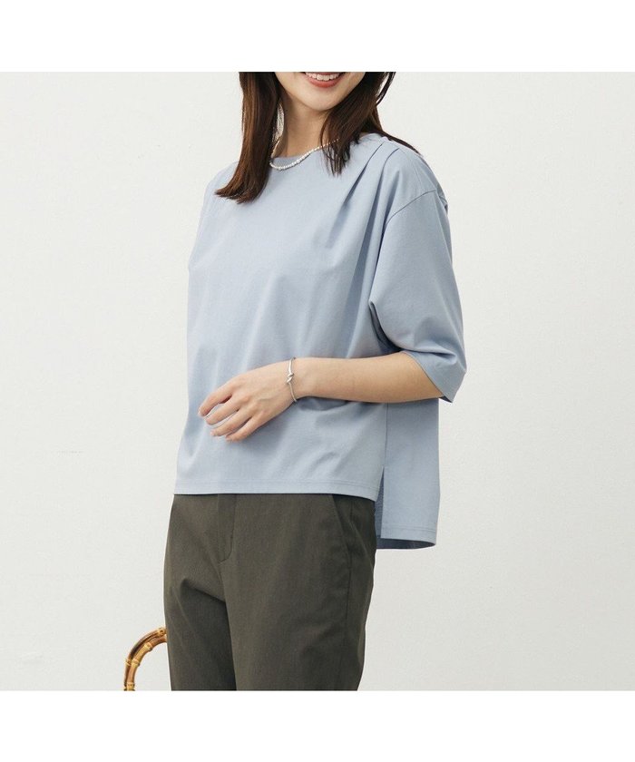 【ジェイ プレス/J.PRESS】の【洗える・抗菌防臭・接触冷感】ドライポンチ ボートネック カットソー インテリア・キッズ・メンズ・レディースファッション・服の通販 founy(ファニー) https://founy.com/ ファッション Fashion レディースファッション Fashion for Women トップス・カットソー Cut & Sew Tops シャツ・ブラウス・オフィスカジュアル Elegant Blouses & Button-Ups ロングTシャツ・Tシャツ Longline T-Shirts & Tees カットソー・ベーシックTシャツ Cut-and-Sewn Tops / Stretch Tees & Basics 春 Spring 洗える Machine Washable カットソー Cut and Sewn Top コンパクト Compact, Small Size 抗菌 Antibacterial, Bacteria-Resistant ストレッチ Stretch, Stretchy Fabric ダブル Double, Double-Breasted ドレープ Drape, Draping Fabric バランス Balance, Style Balance S/S・春夏 SS, Spring/Summer, Warm Season 新作・新入荷 New Arrivals / New In 夏 Summer エレガント 上品 Elegant |ID: prp329100004603074 ipo3291000000032735546
